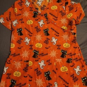 Used ScrubStar Medium Halloween Scrub Top